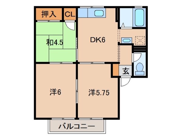 サンパティーク松本 A棟の物件間取画像